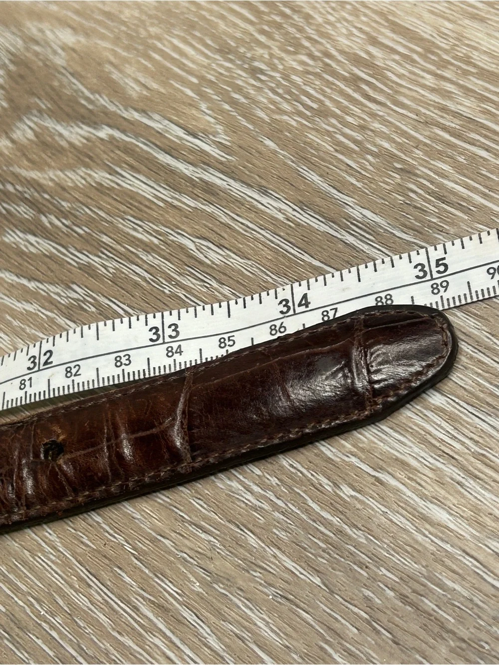 Brighton Brown Croc Embossed Leather Belt Silver Gold Two Tone Western Size 30